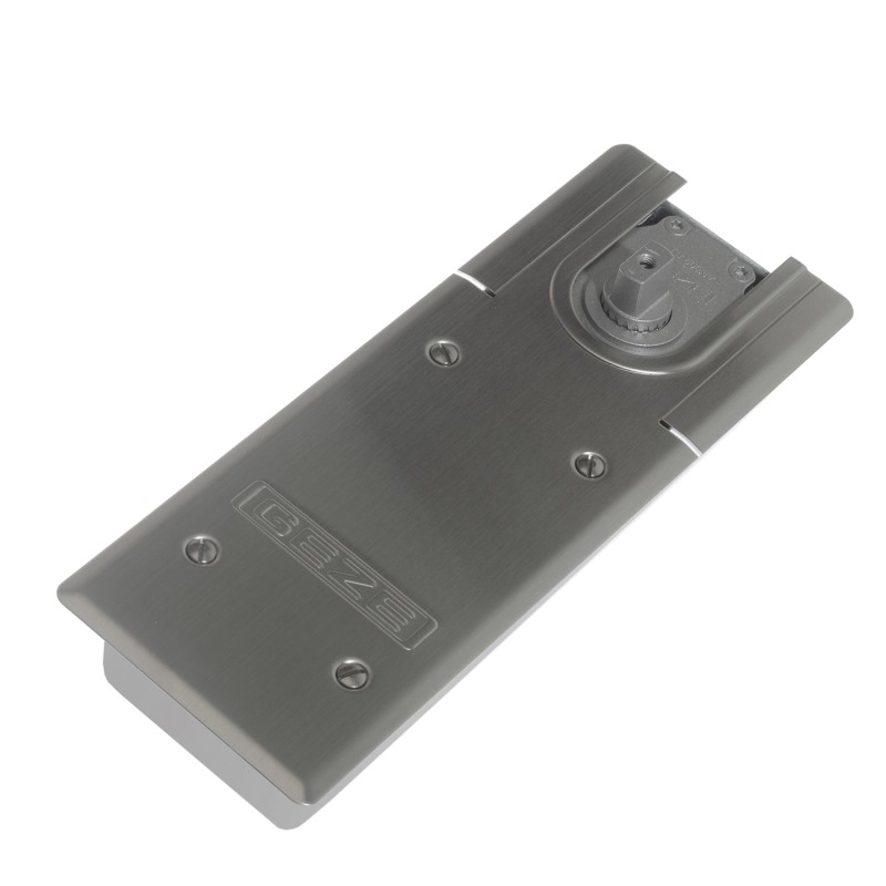 Дверной доводчик напольный GEZE TS500 NV c фиксацией на 105° EN1-4, серебристый