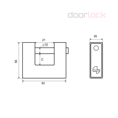 Навесной замок  PALLADIUM 702BS-60
