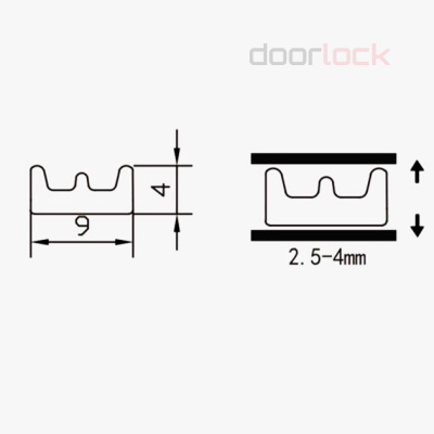 &quot;Уплотнитель дверной  DOORLOCK EPDM E-образный  4х9мм, черный,  самоклеящийся, рулон 150м&quot;