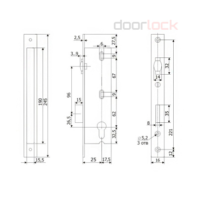Замок ГАРДИАН PROFI 25.11Р.16