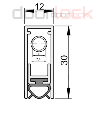 Порог автоматический врезной DL STANDARD Silicone 12/30