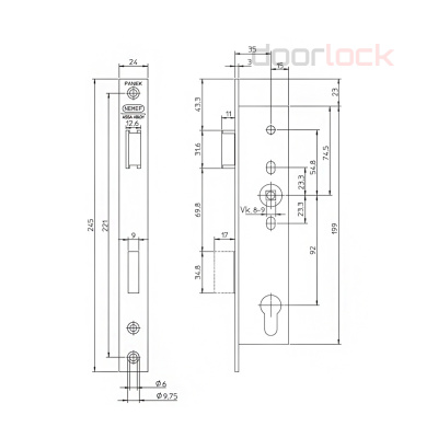 Замок NEMEF 9673/08