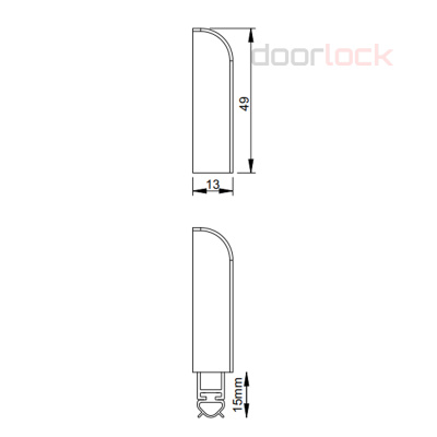 Порог автоматический накладной Athmer M-12 FS silver, silicone L=425мм (серебристый) 