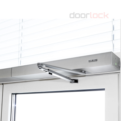 Привод распашной GEZE Powerturn с рычажной тягой, серебристый