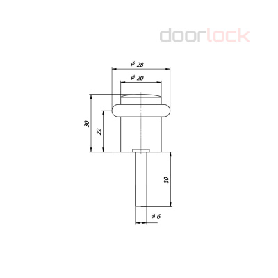 Дверной упор напольный APECS DS-0013 CR, полированный хром
