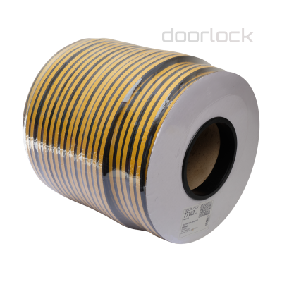 &quot;Уплотнитель дверной  DOORLOCK EPDM D-образный  7,5х9мм, черный, самоклеящийся,  рулон 100м&quot;