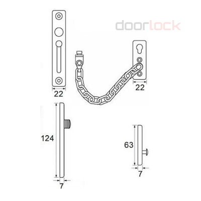 Дверная цепочка CH04/210 Rt, OEM